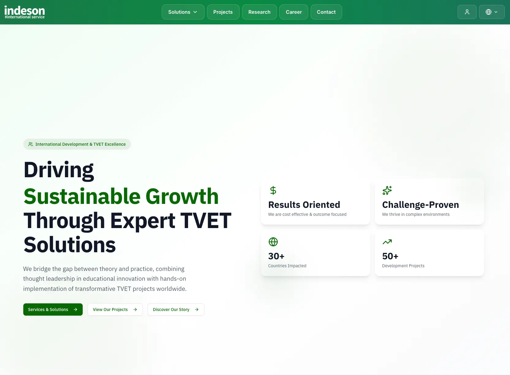 Screenshot von Indeson International