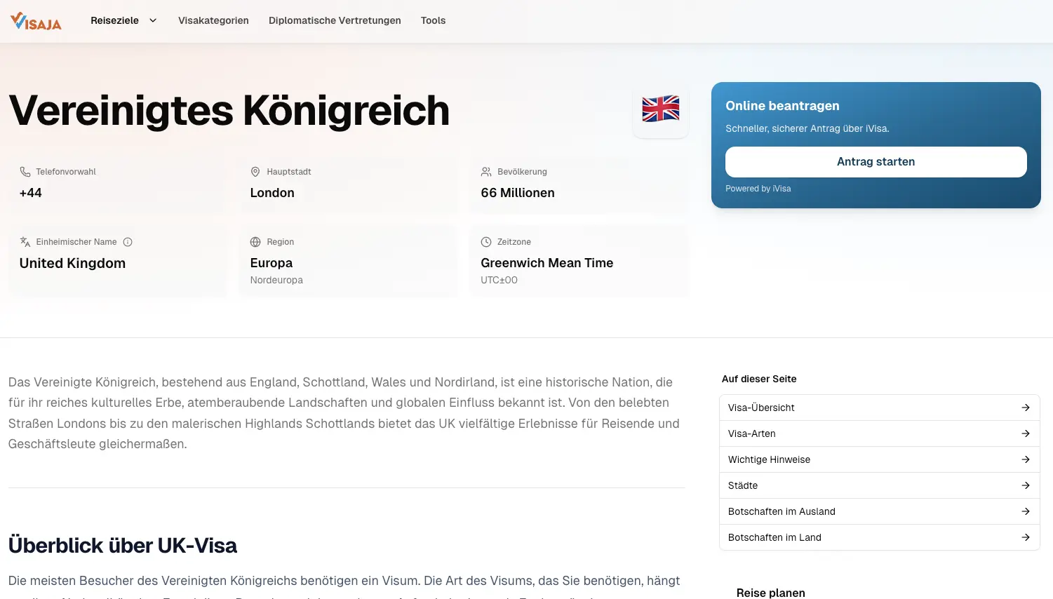 Screenshot von Visaja